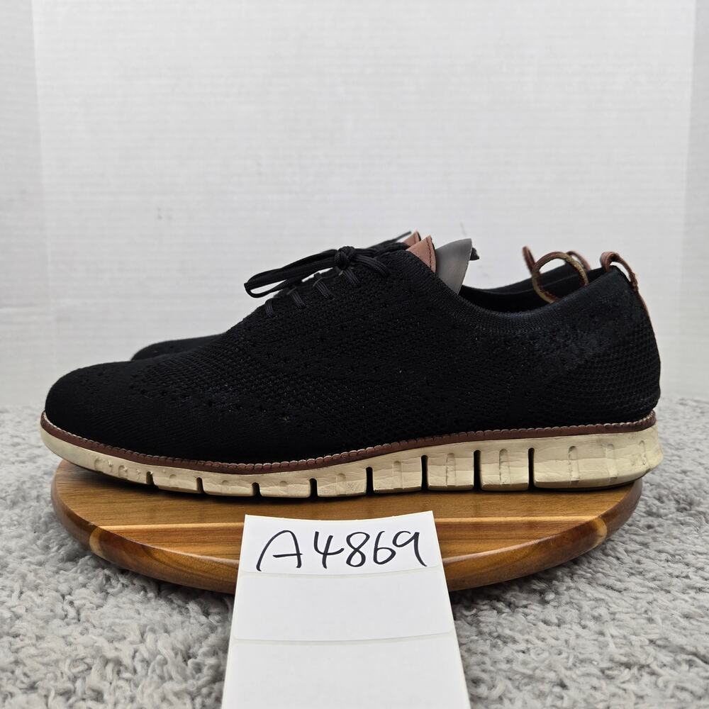 Cole Haan Mens 14 ZeroGrand Black Stitchlite Wingtip Business Casual Oxford Shoe
